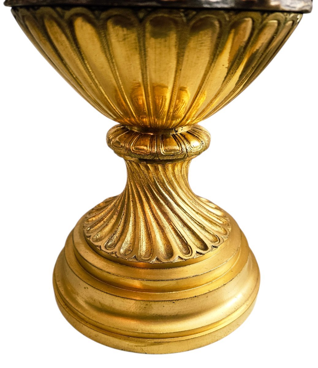 Auguste Delafontaine, Large Vases Known As The "sôsibios" Vases, Gilded And Silvered Bronze-photo-4