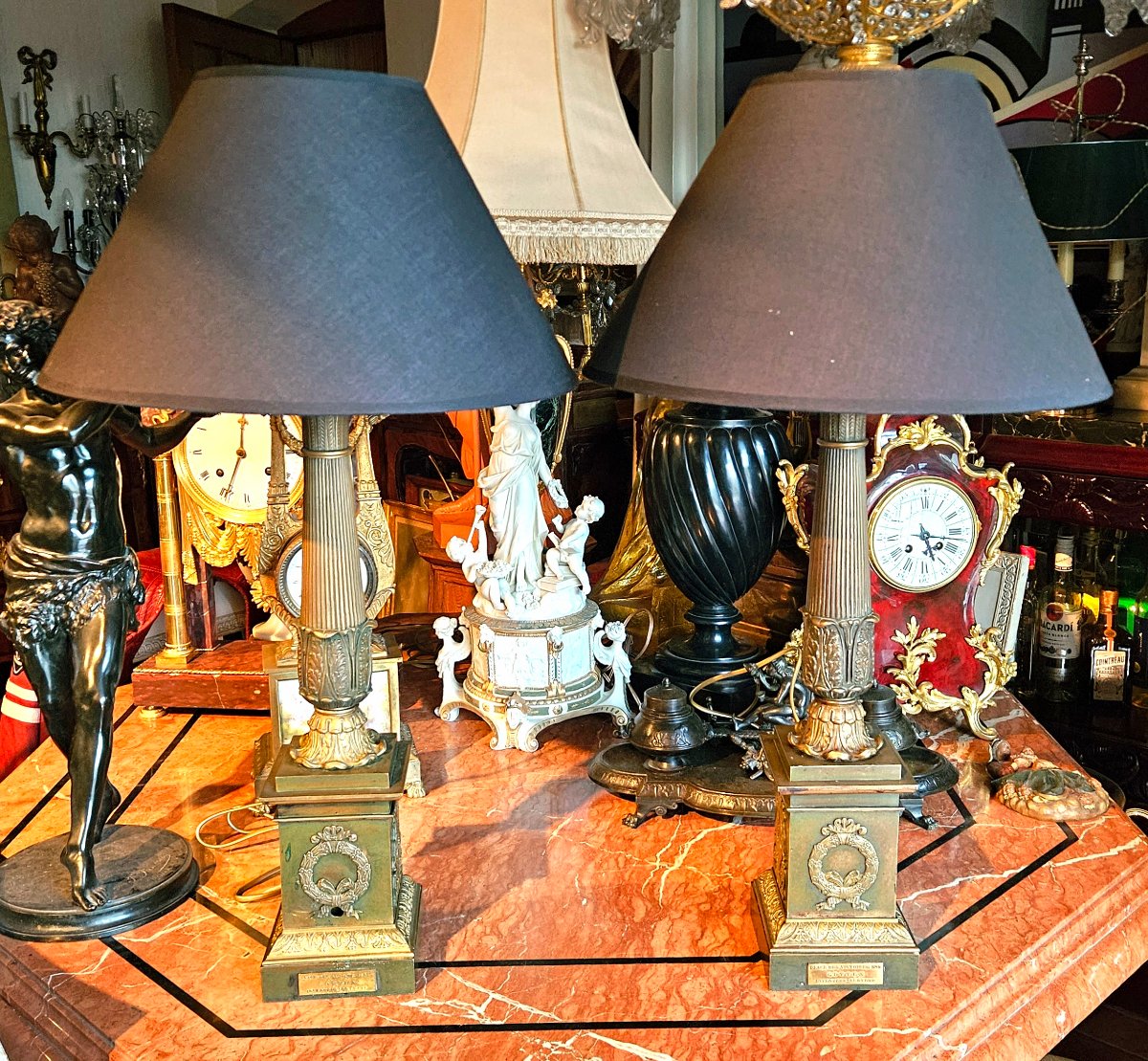 Pair Of "carcel" Lamps By Gotten. Circa 1840