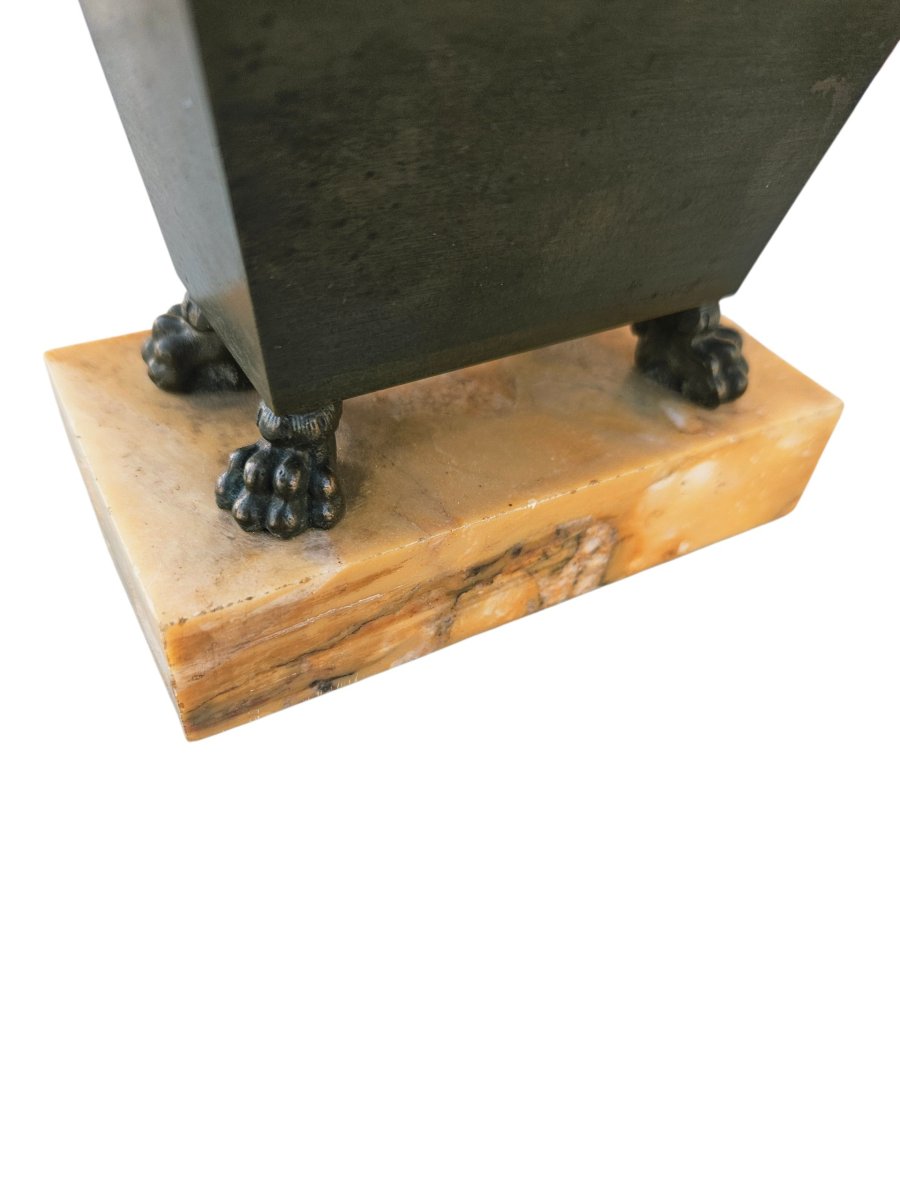 Petit coffret sarcophage en bronze patiné c. 1820 Grand Tour-photo-2