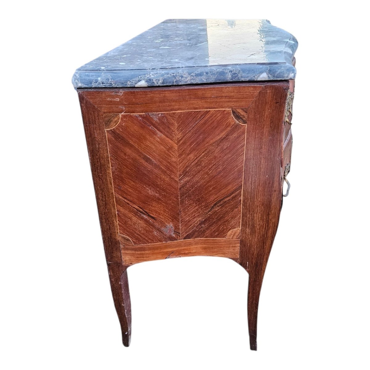 Commode sauteuse en marqueterie estampillée époque Louis XV-photo-8