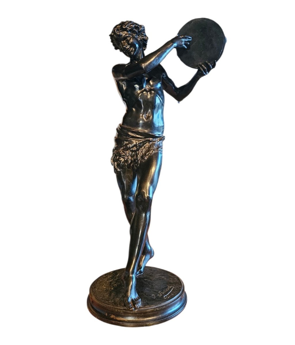 J. Sanson (1833–1910), Bronze Sculpture "the Dancer With The Tambourine"-photo-2