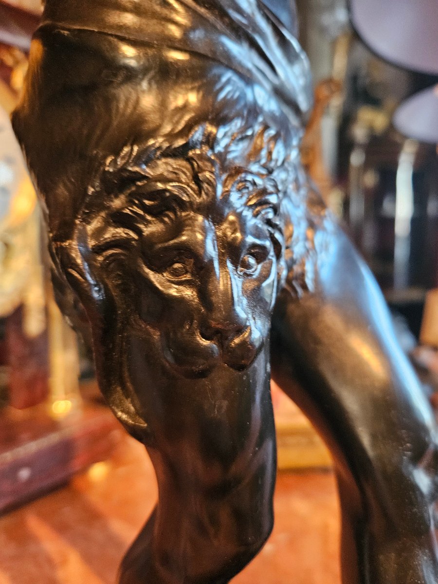 J. Sanson (1833–1910), Bronze Sculpture "the Dancer With The Tambourine"-photo-3