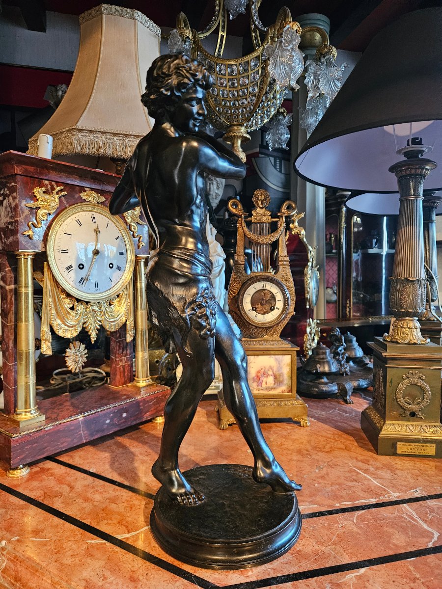 J. Sanson (1833–1910), Bronze Sculpture "the Dancer With The Tambourine"-photo-2