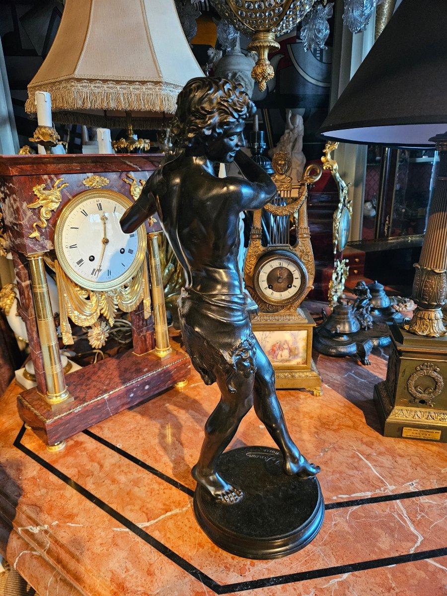 J. Sanson (1833–1910), Bronze Sculpture "the Dancer With The Tambourine"-photo-3