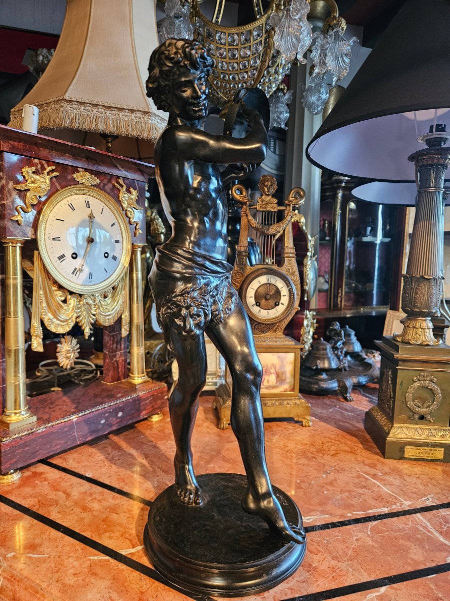 J. Sanson (1833–1910), Bronze Sculpture "the Dancer With The Tambourine"-photo-4