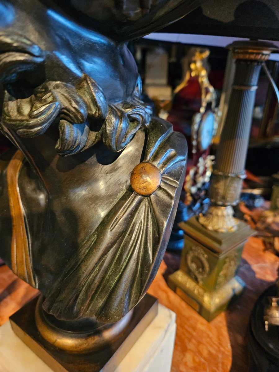 Bust Of Menelaus, King Of Sparta—bronze, After An Antique Model-photo-7