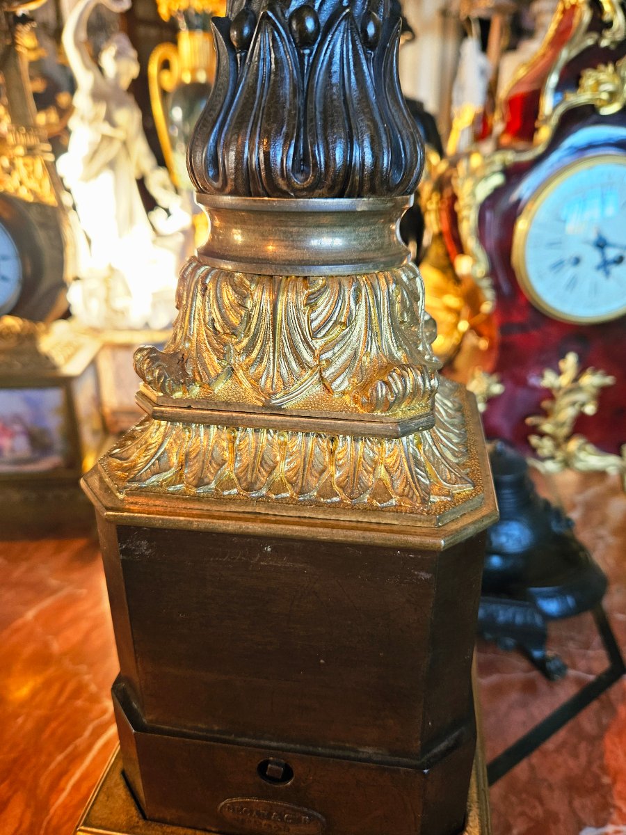 19th-century Carcel Bronze Lamps Signed Decan & Cie (electrified)-photo-1