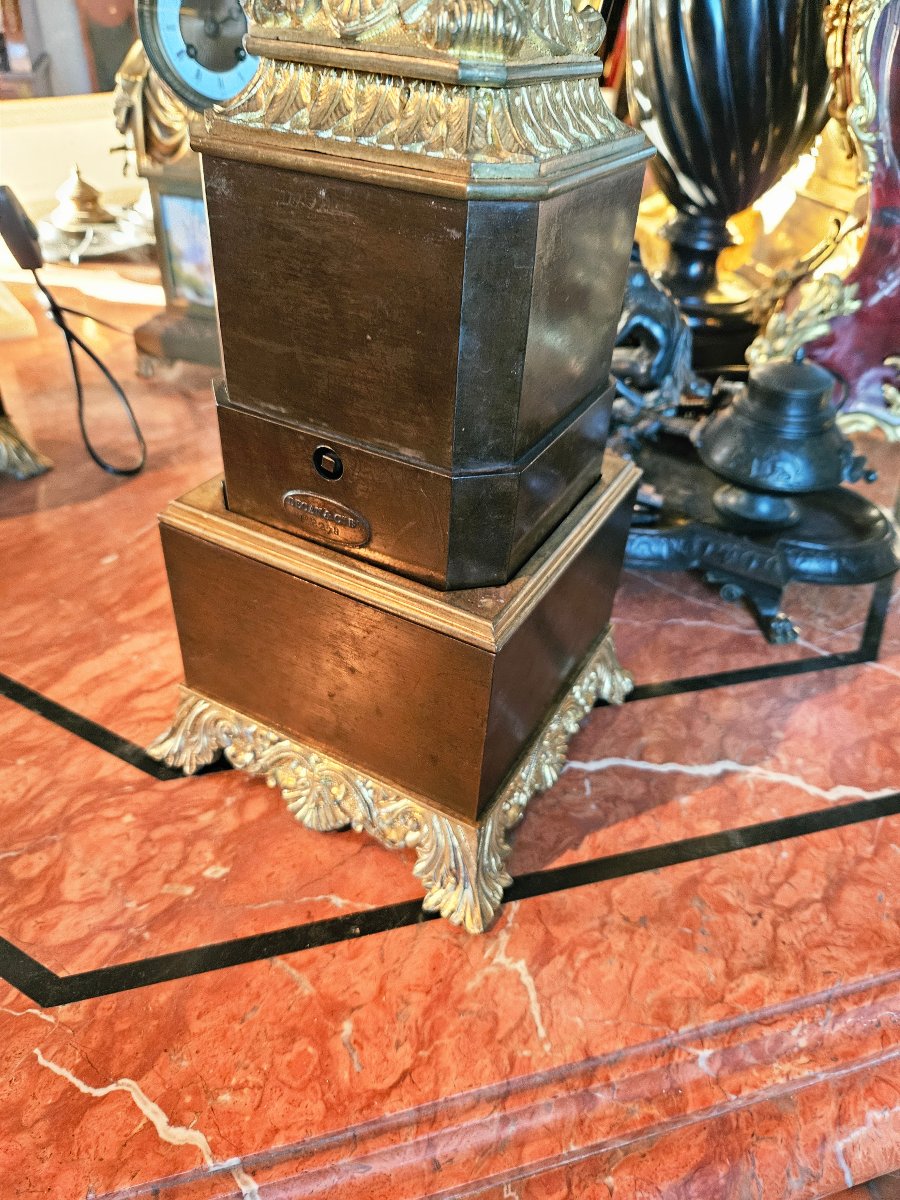 19th-century Carcel Bronze Lamps Signed Decan & Cie (electrified)-photo-4