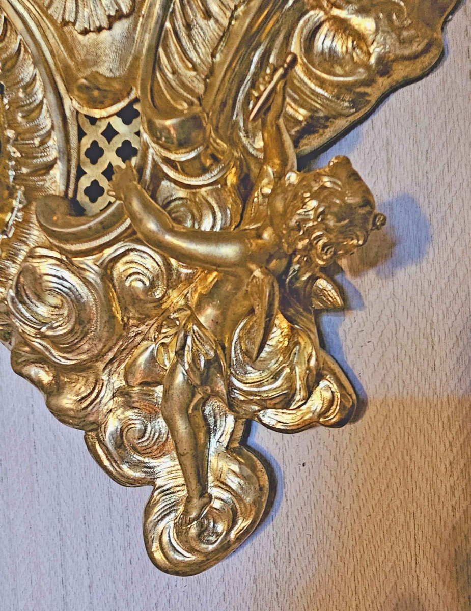 Cartel Bronze Doré d'après Nicolas Le Sueur et Henri-Camille de Beringhen-photo-5