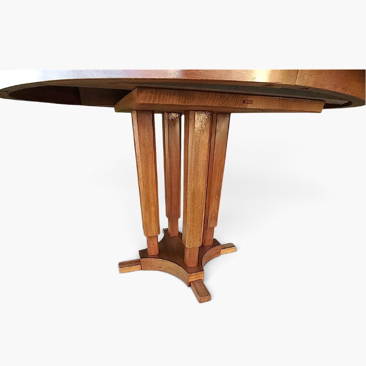 1930s Art Deco Extendable Round Table-photo-4