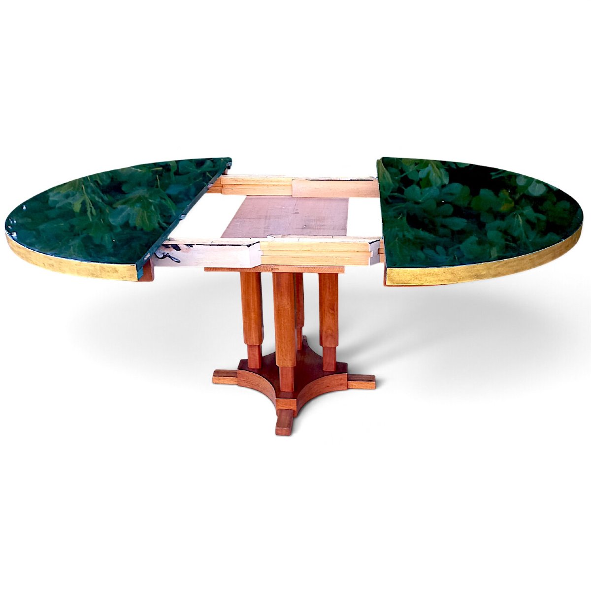 1930s Art Deco Extendable Round Table-photo-3