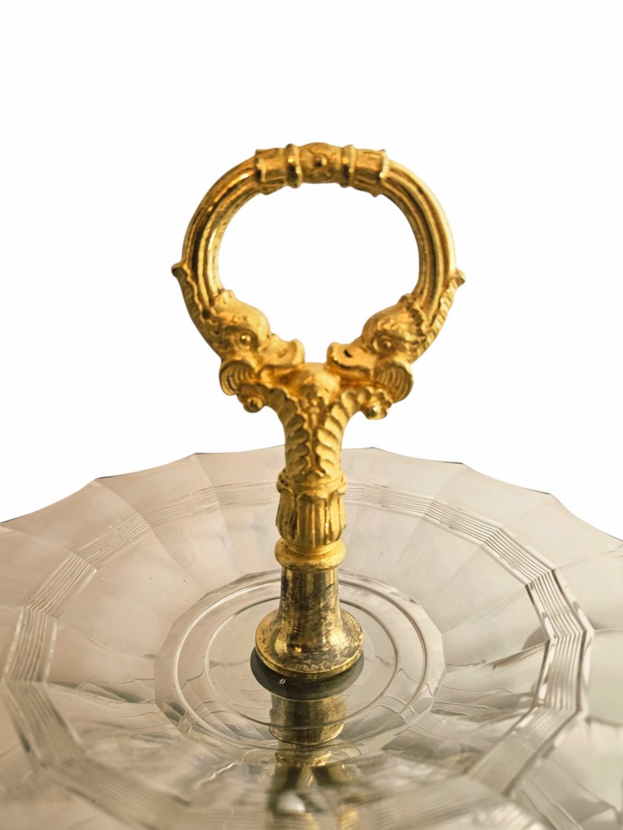 Silent Servant Made Of Crystal And Gilded Bronze From The Charles X Era-photo-2