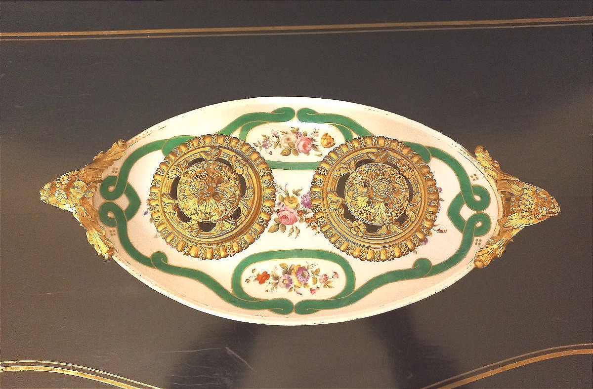 Porcelain And Gilded Bronze Inkwell-photo-7