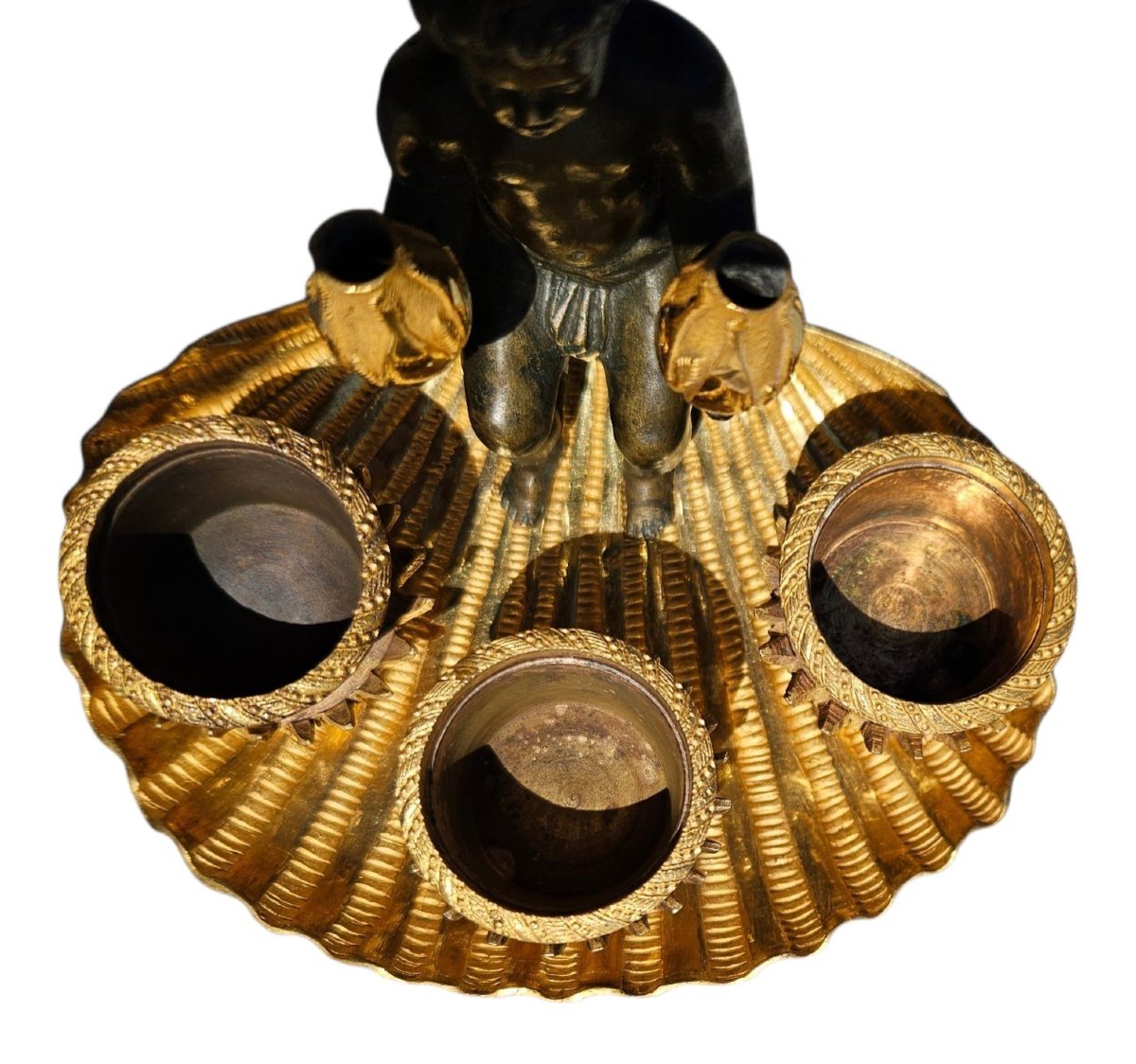 Écritoire en bronze doré et patiné époque Empire-photo-3