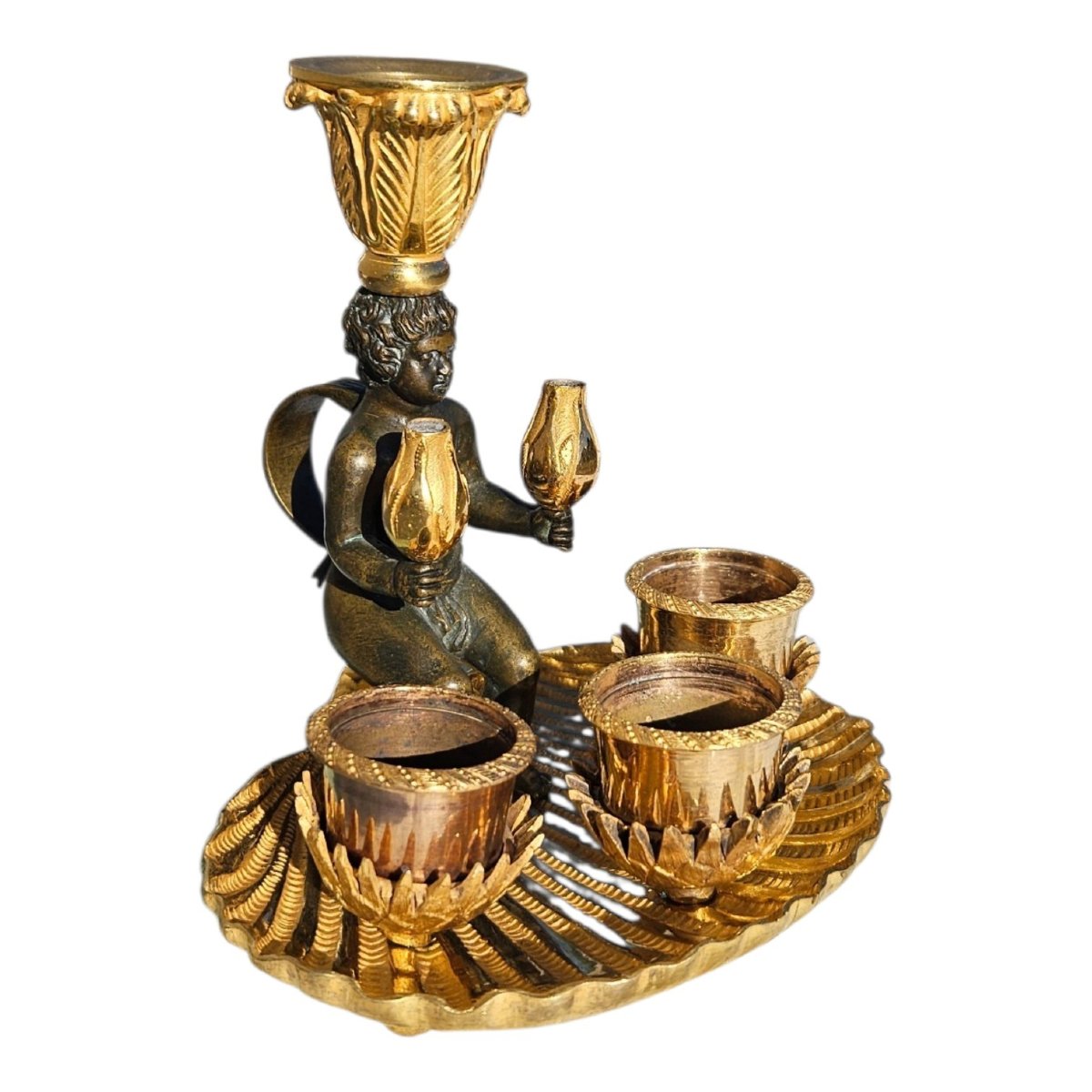 Écritoire en bronze doré et patiné époque Empire