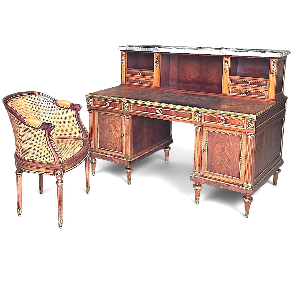 Bureau et son fauteuil style Louis XVI-photo-2