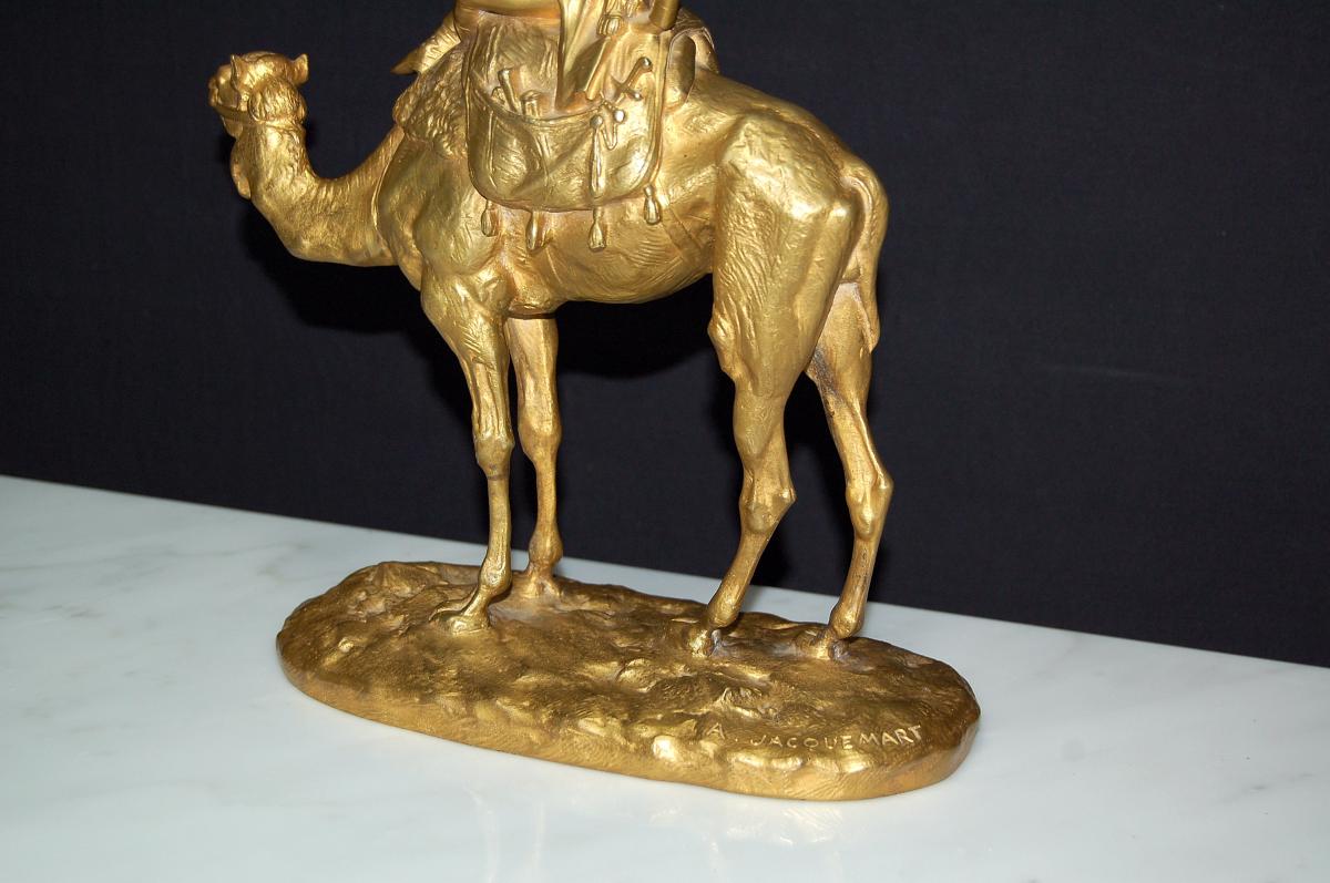A Jacquemart (napoleon) In Egypt Gilt Bronze Barbedienne-photo-2