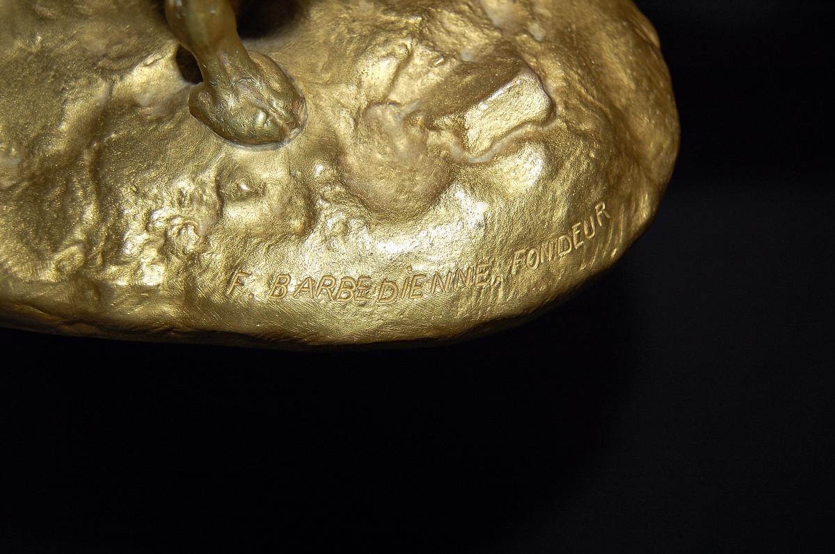 A Jacquemart (napoleon) In Egypt Gilt Bronze Barbedienne-photo-3