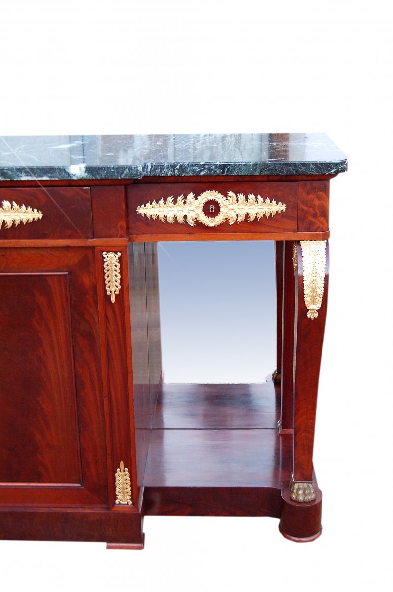 Empire Mahogany And Gilt Bronze Sideboard-photo-3