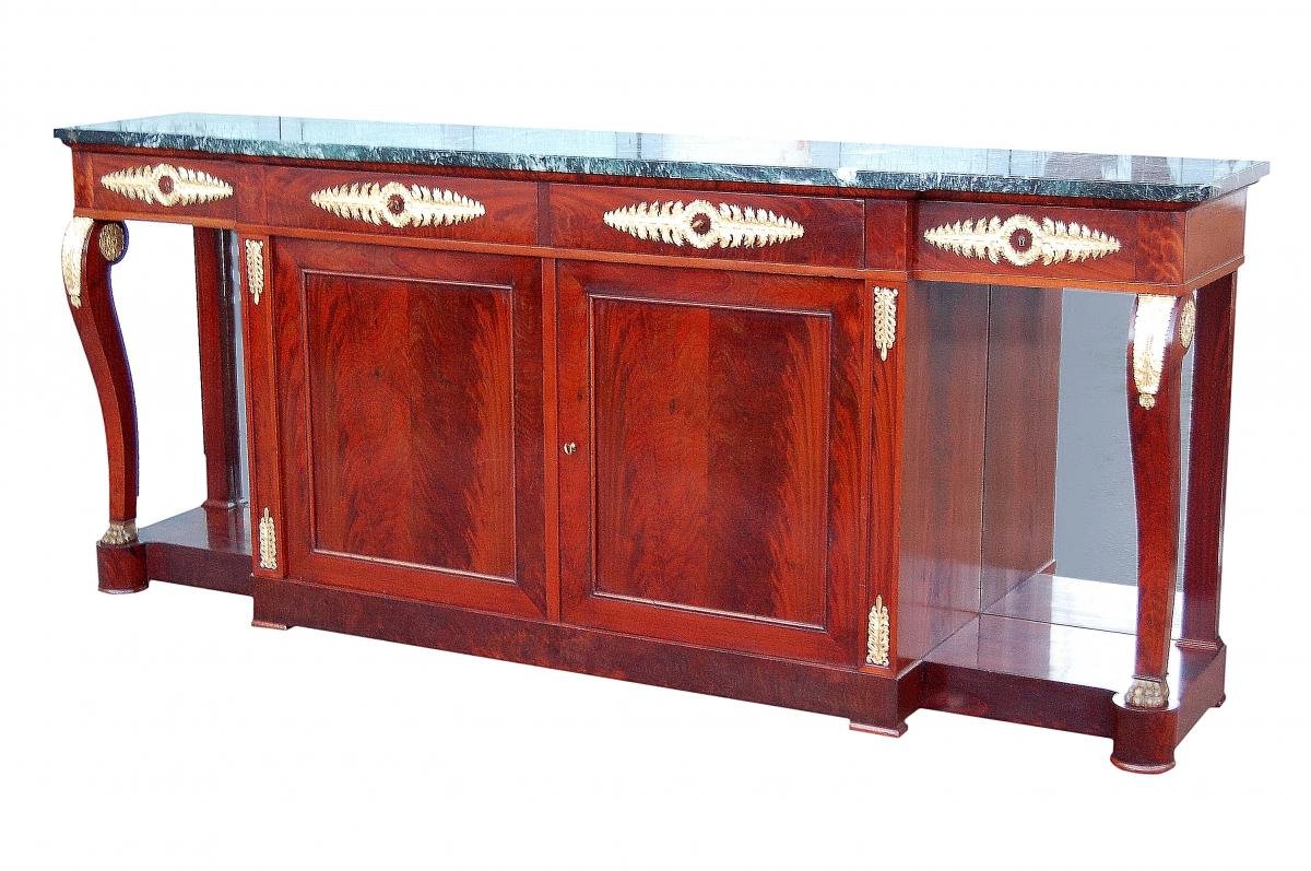 Empire Mahogany And Gilt Bronze Sideboard-photo-6