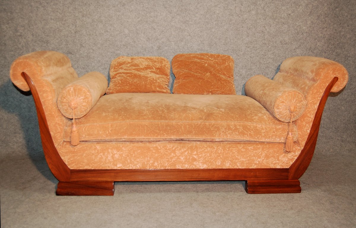 Méridienne D'époque Art Déco 1930 En Palissandre-photo-4