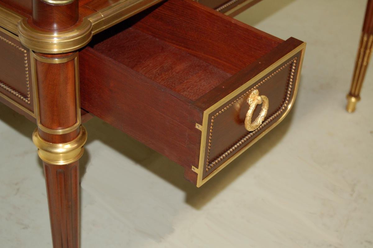 Louis XVI Cylinder Desk In Mahogany And Gilt Bronze-photo-4
