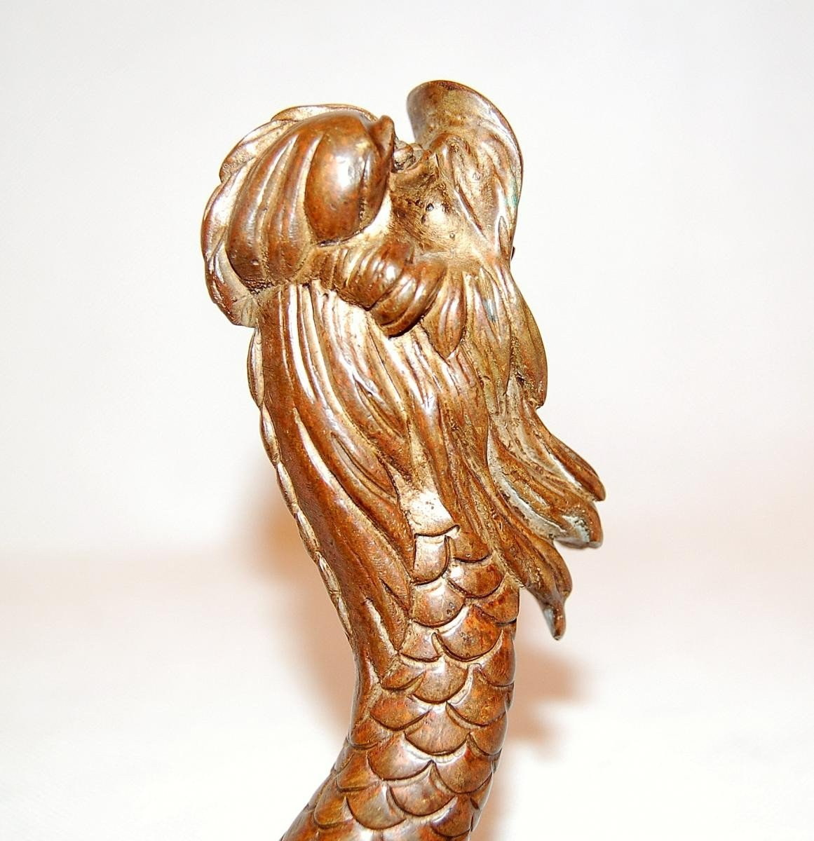 Patères Porte-embrasses, Bronze XIXè, Décor De Serpent De Mer-photo-7