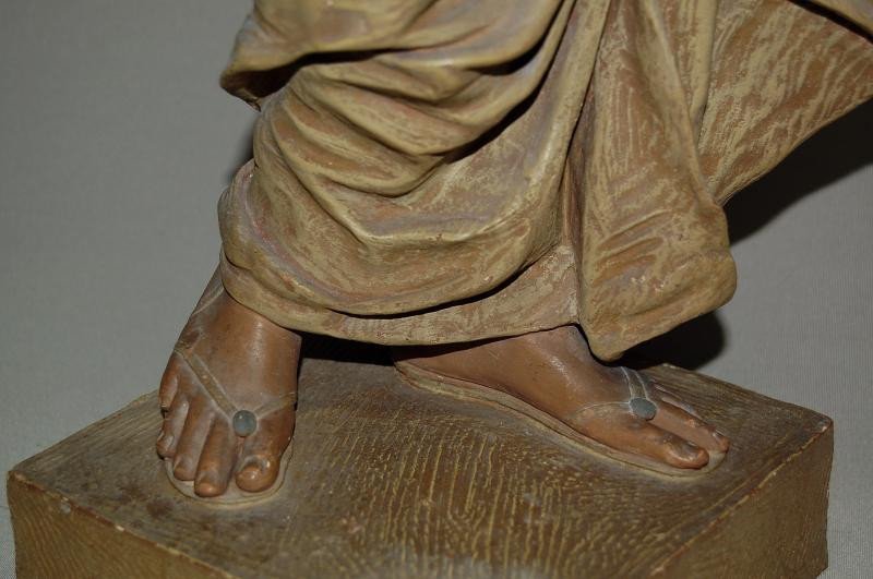 Goldscheider Large Sculpture Woman Dressed In An Antique Drape-photo-1