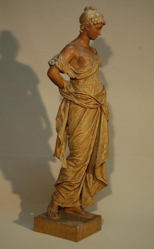 Goldscheider Large Sculpture Woman Dressed In An Antique Drape-photo-8