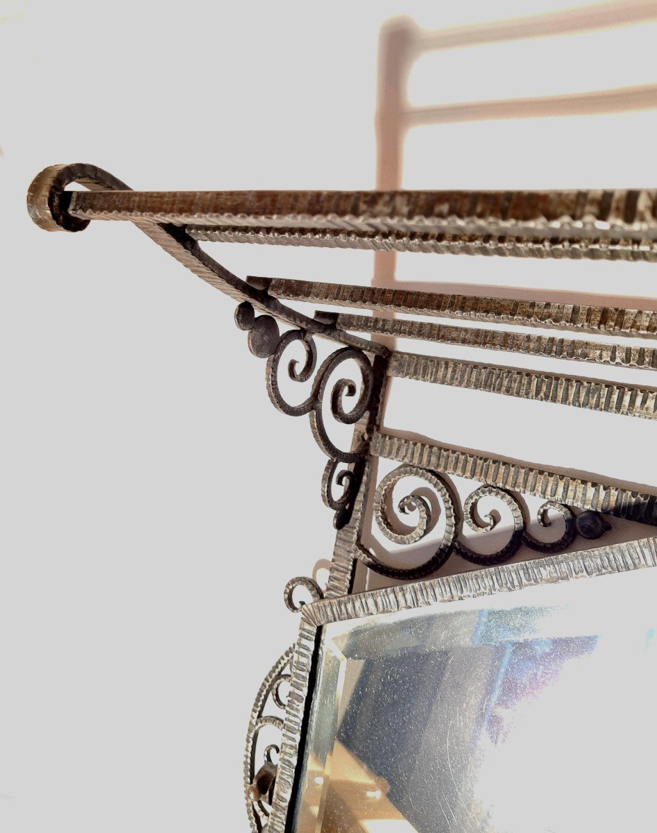 Art Deco Wrought Iron Mirror-photo-5