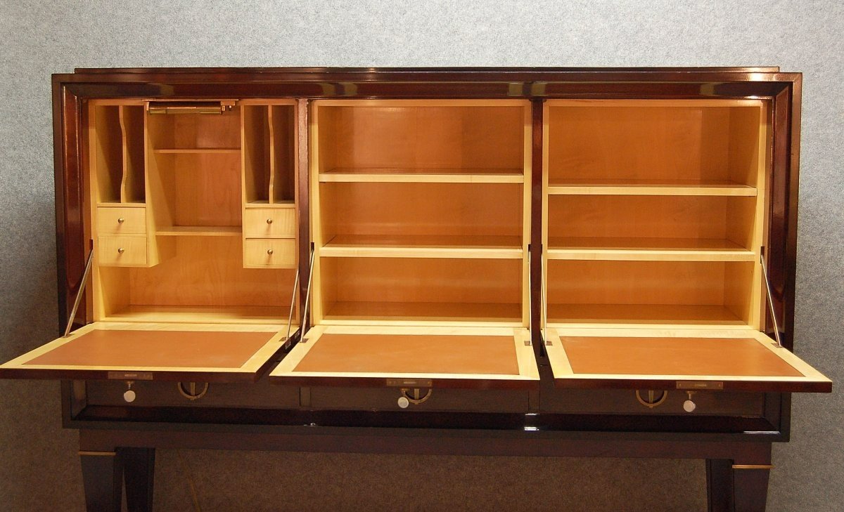 René Drouet (1899-1993) Important Art Deco Lacquer Cabinet-photo-2