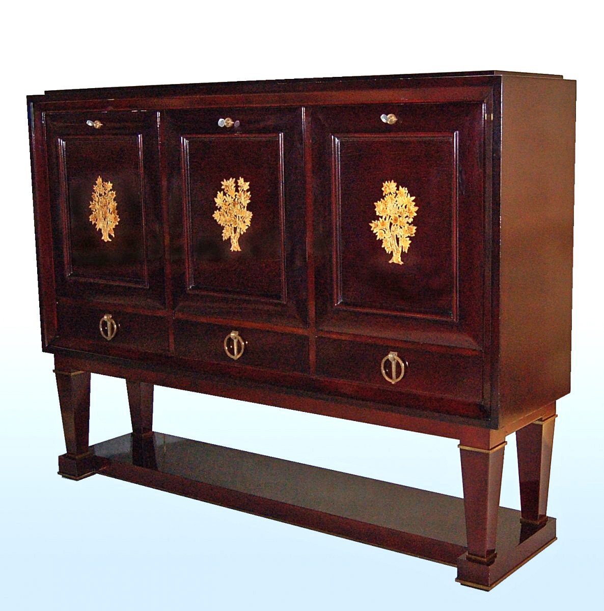 René Drouet (1899-1993) Important Art Deco Lacquer Cabinet-photo-4