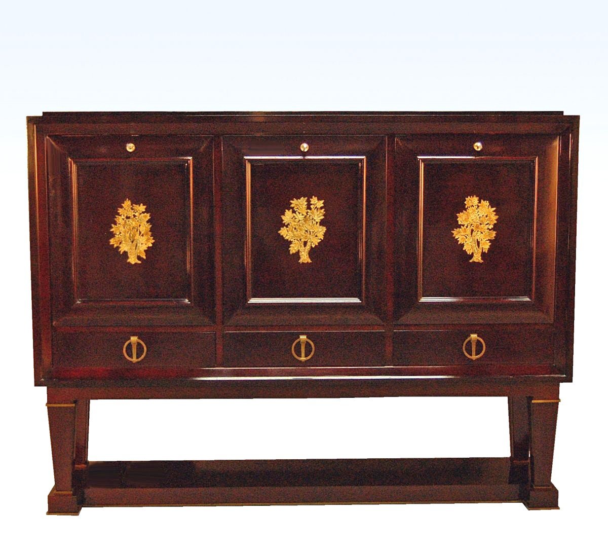 René Drouet (1899-1993) Important Art Deco Lacquer Cabinet