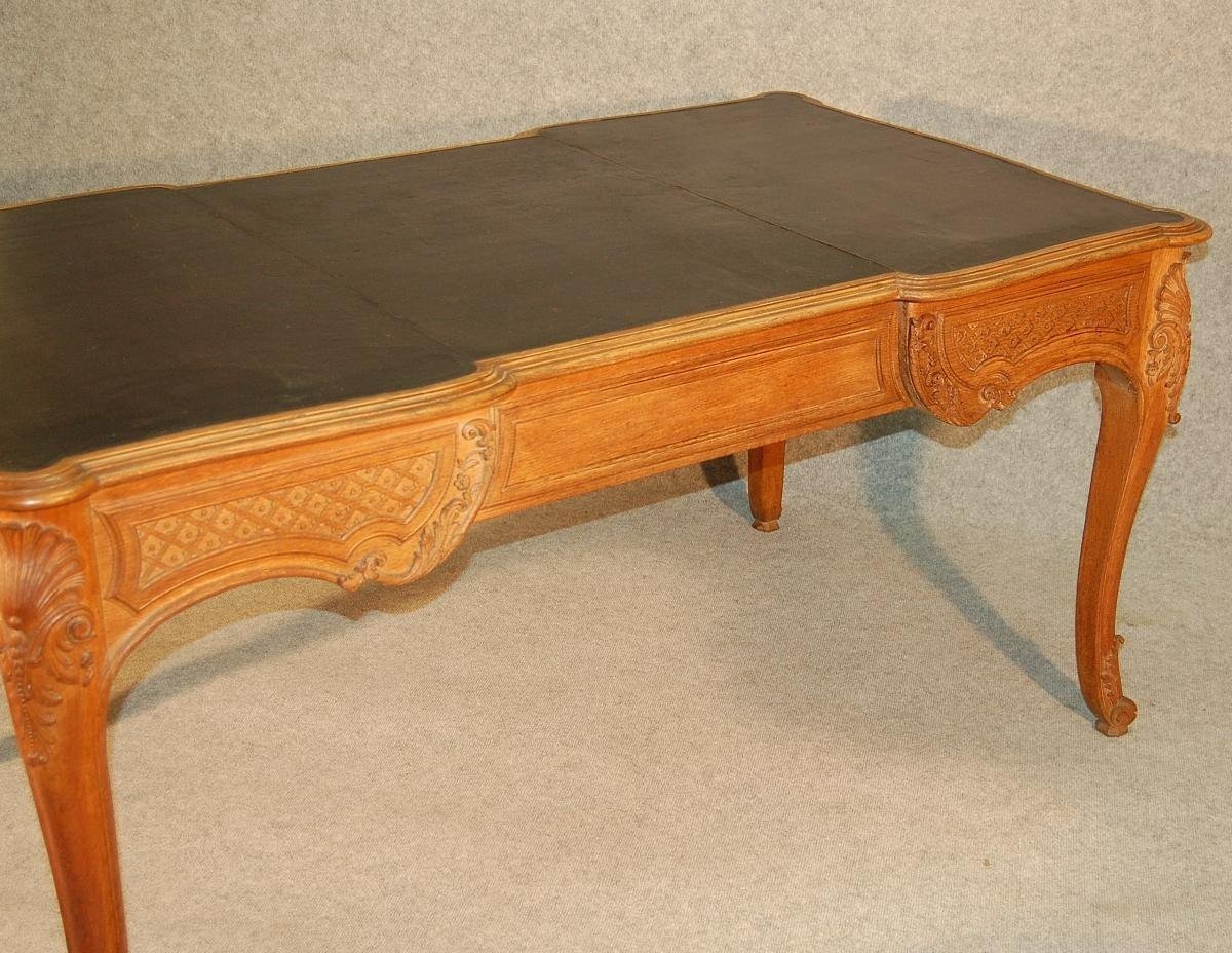Large Regency Flat Desk In Carved Oak-photo-8