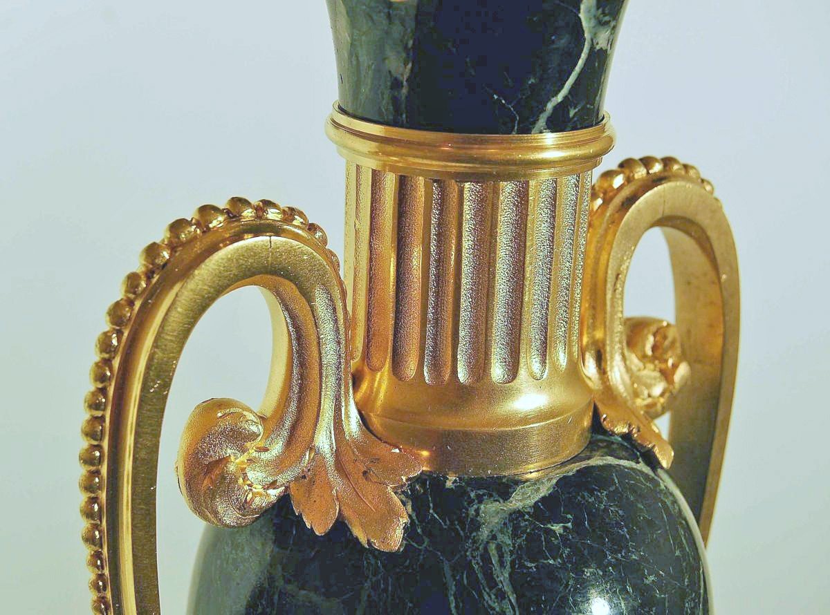 Maison Jansen Important Marble And Gilt Bronze Lamp Ht 98 Cm-photo-3