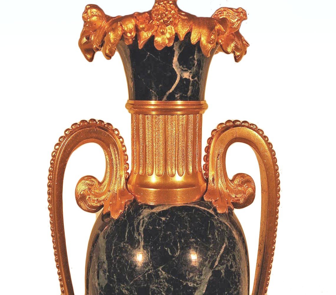 Maison Jansen Important Marble And Gilt Bronze Lamp Ht 98 Cm-photo-4