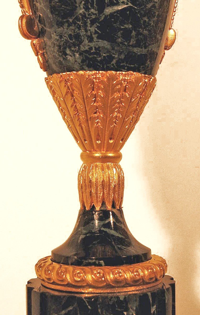 Maison Jansen Important Marble And Gilt Bronze Lamp Ht 98 Cm-photo-2