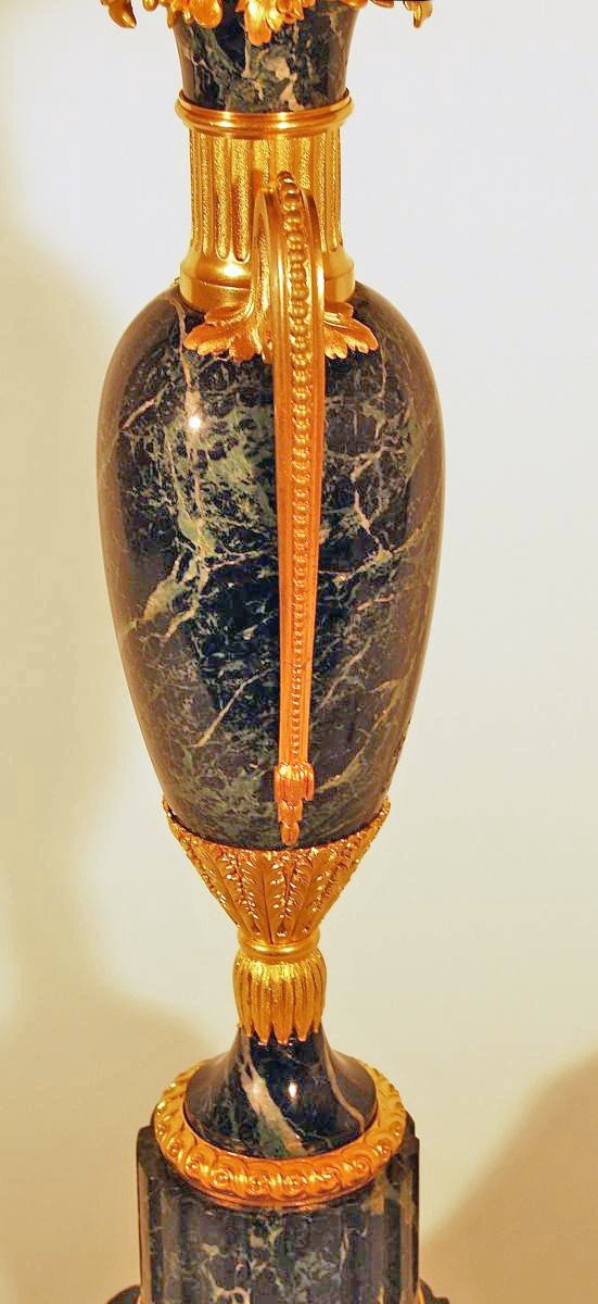 Maison Jansen Important Marble And Gilt Bronze Lamp Ht 98 Cm-photo-5