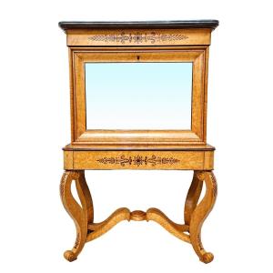 Secretary In Marquetry Cabinet, Charles X Period