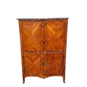 Secretaire Ep Louis XV Curved On All Sides Stamped Delorme