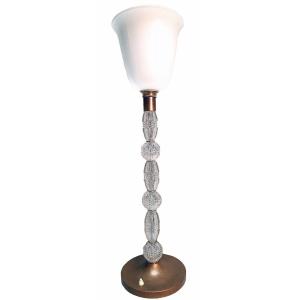 Gde Lamp In Cut Crystal 1930 H 75 Cm