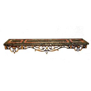 Important Wrought Iron Console Late 19th Century (l 290 Cm)