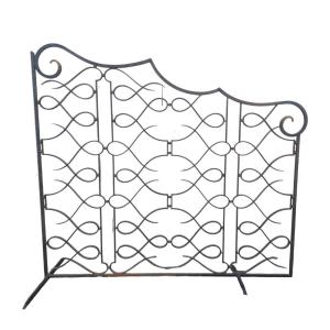 Important Art Deco Wrought Iron Interior Grille