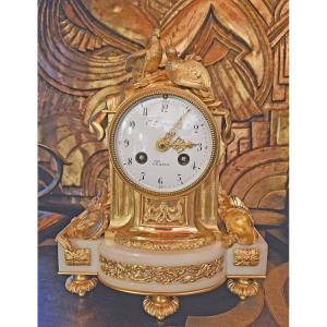 Constantin Detouche (1810-1889) Pendule Marbre Et Bronze Dor&eacute; XIX&egrave;me