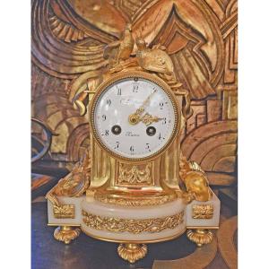 Constantin Detouche (1810-1889) Marble And Gilt Bronze Clock 19th Century