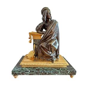"raphael Raffaello Santi" (1483-1520) 19th Century Bronze And Marble Sculpture