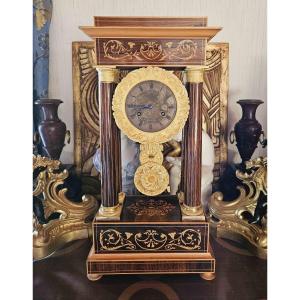 Charles X Inlaid And Gilt Bronze Clock