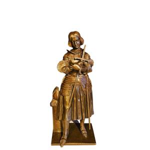 Marie d'Orléans (1813-1839) Ste Joan Of Arc In Bronze