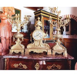 Important Late 19th Century Gilt Bronze Fireplace Surround