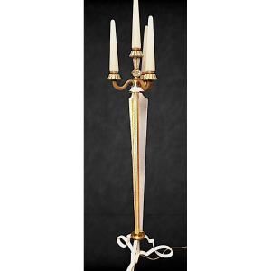 Grd Sèvres Crystal Floor Lamp Early 20th Century